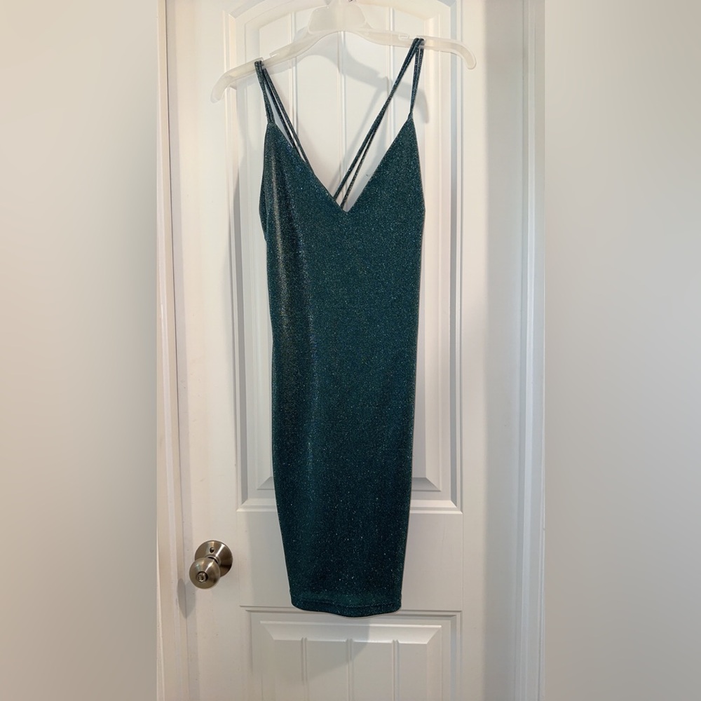 Glittery green formal dress